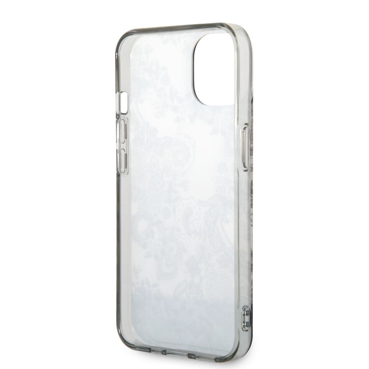 Guess PC/TPU IML Case With Double Layer Electroplated Camera Outline & Toile De Jouy - iPhone 14 - Grey