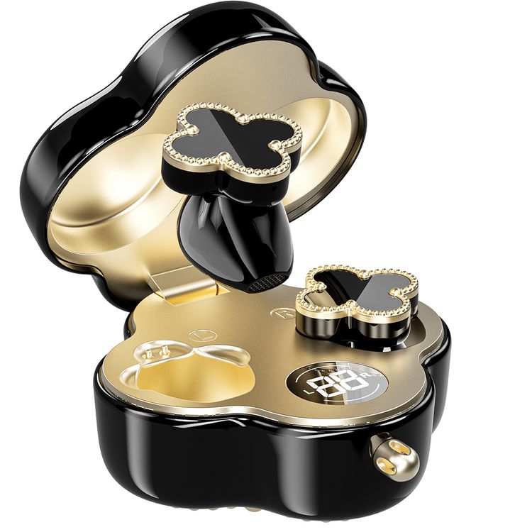 Porodo Soundtec Chic True Wireless Earbuds with ENC, Up to 4.5 Hours Working Time, Bluetooth Version 5.4, 10m Transmission Range, Omnidirectional Microphone, Immersive Audio, Ergonomic Fit, Includes 18cm Chain - Black