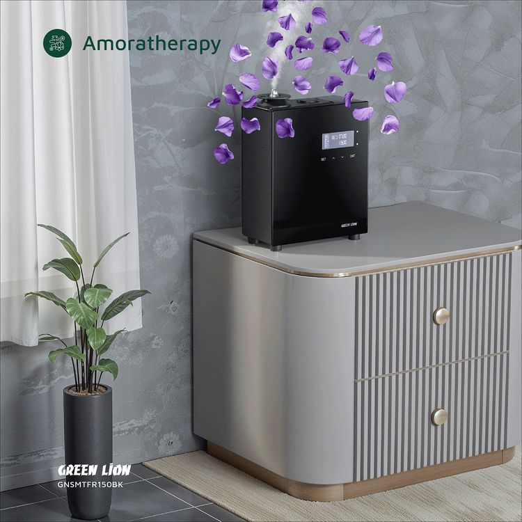 Green Lion Smart Scent Pro Fragrance Diffuser with Fragrance Bottle, Smart App Control, Quiet Operation, 5 Timer Settings, HVAC Connect, Aromatherapy, Wall-Mount, Security Lock - Black 