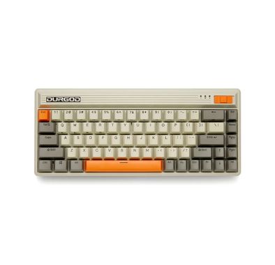 Durgod Fusion Wireless Mechanical Keyboard 65% Layout Doubleshot PBCherry Profile, Bluetooth 5.0, compatibility with Mac & Windows, USB Type C, Brown Switch - Gray/White/Orange