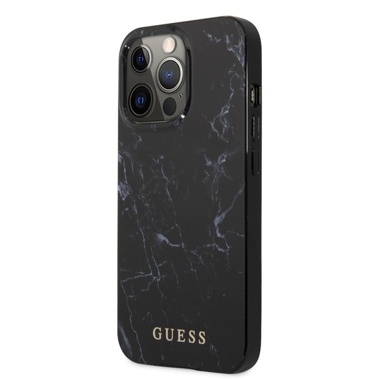 CG MOBILE Guess PC/TPU Elegant Marble Design Case Compatible for iPhone 13 Pro Max (6.7") Anti-Scratch, Easy Access to All Ports, Shock Absorption
