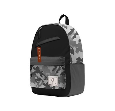 حقيبة ظهر بوليستر من Habitu متوافقة مع الأجهزة حتى 15.6 بوصة، مقاومة للسرقة والخدوش، مع مقبض ناعم الملمس، وأحزمة كتف قابلة للتعديل، ومقاومة للماء، وامتصاص للصدمات بلون رمادي.