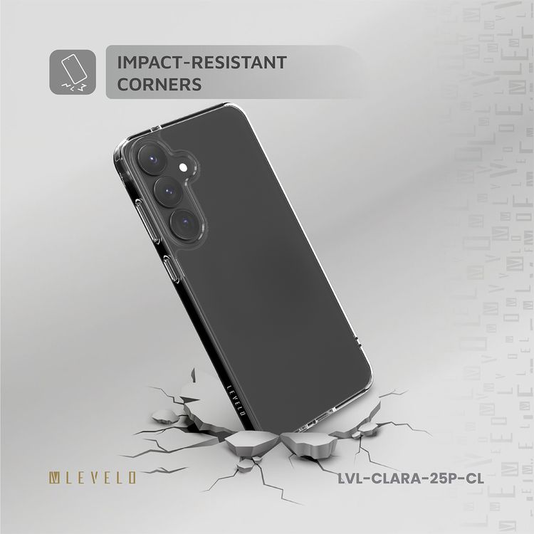Levelo Clara Clear Case for Samsung Galaxy S25 Plus, TPU Material, Impact-Resistant Corners, Clearview Technology, Scratch-Resistant, Premium Quality Guaranteed - Clear