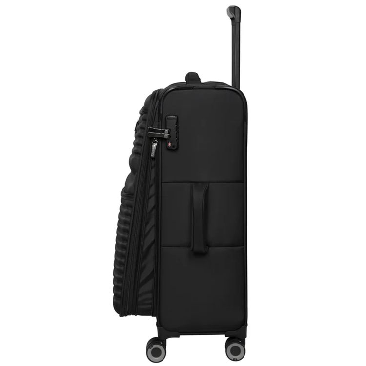 حقيبة سفر خفيفة الوزن وناعمة للجنسين من it Luggage Precursor، حقيبة سفر قابلة للتمدد من البوليستر مع 8 عجلات دوارة ومقبض تلسكوبي وقفل TSA - صغيرة / سوداء