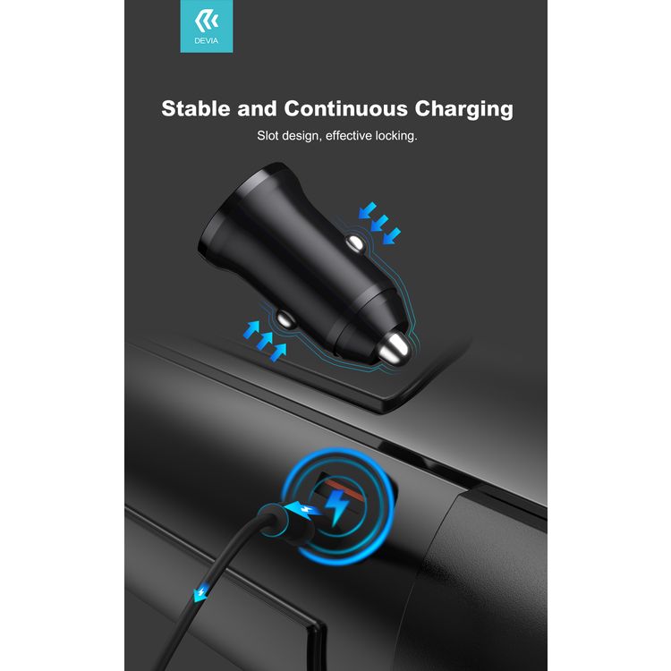 Devia Smart Series Mini PD + QC3.0 Car Charger 20W - Black