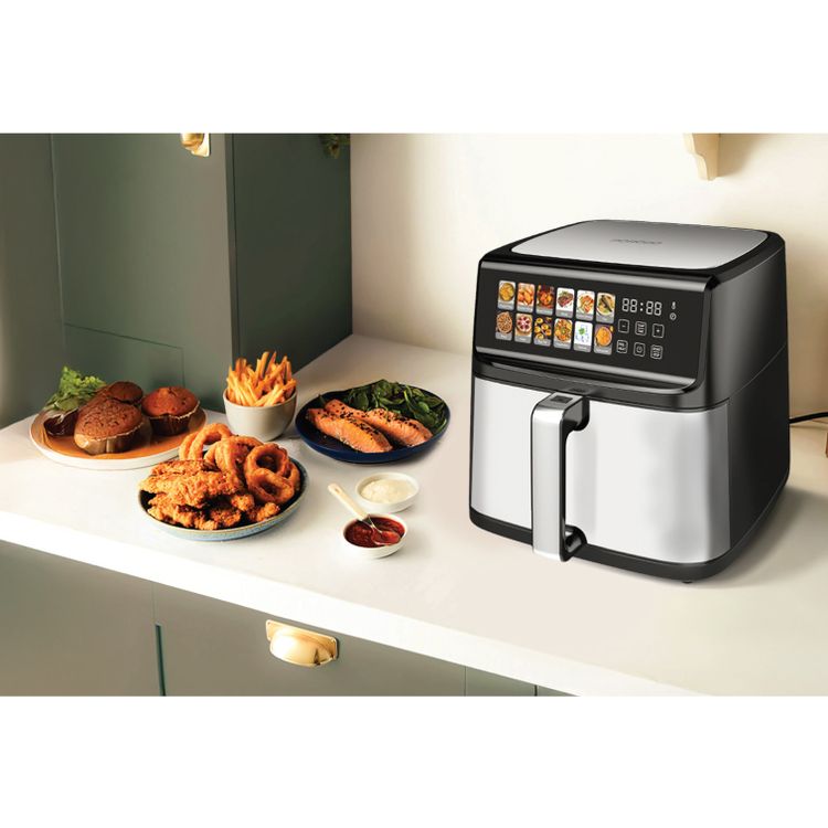 Porodo Lifestyle Dual Mode Air Fryer with Touch Control, 2200W Rated Power, Large Capacity 11L Air Fryer, Automatic Shut-Off, Up to 12 Hours Working Time - Black