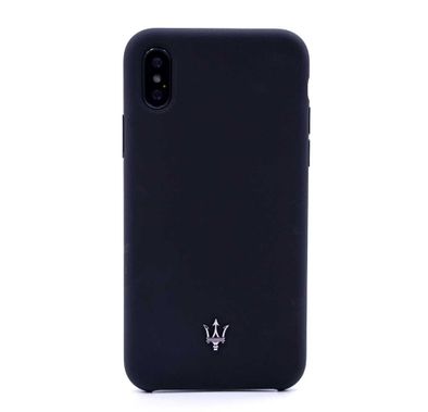 CG MOBILE Maserati Silicone Hard Phone Case Compatible for Apple iPhone X Officially Licensed  - Black