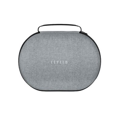 Levelo Aura Full Protection Carrying Bag for Vision Pro with Snow Flakes Cloth + EVA + Lycra Material, Multiple Pockets, Built-in Grip - Gray