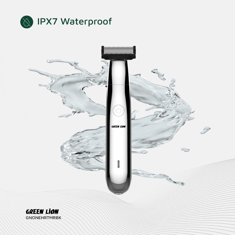 Green Lion One Blade Pro Hair Trimmer with 4 Interchangeable Combs, Up to 60 Minutes Working Time, 6500RPM Motor Speed, LED Indicator, Stainless Steel Blade - Black