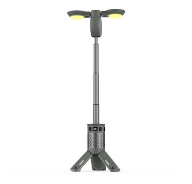 Porodo Foldable LED Camping Lantern with Brightness Control, 7800mAh Battery Capacity, Multi-Angle Illumination, Top Spotlight Beam, Warm Reading Mode, Adjustable Telescopic Rod, Multi-Scene Mounting - Green