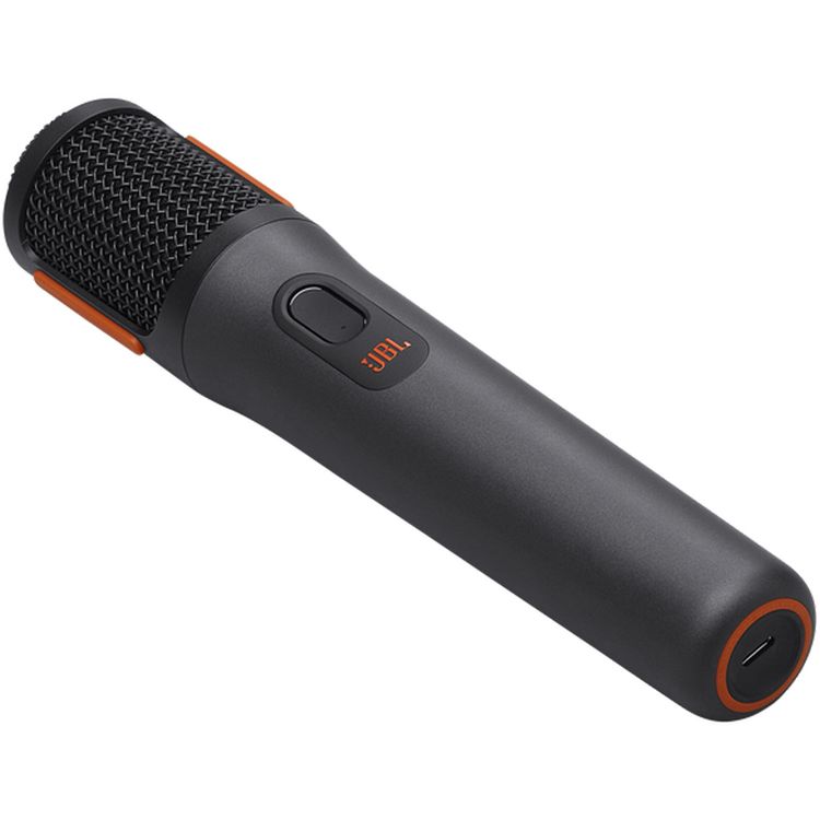 JBL Portable PartyBox Microphone with Digital Wireless Dongle, 20 Hours Working Time, 30m Working Range, Less than 2.5 Hours Charging Time, 3.7V, Li-ion Battery, Built-in Foam Pop Filter, Shock Mount System, Compatible with All PartyBox Speakers - Black