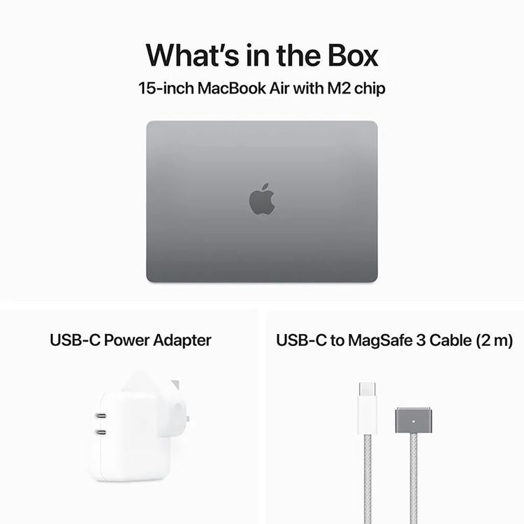 Apple MacBook Air 15-inch M2 chip 8-core CPU, 10-core GPU, 512GB, 8GB (Arabic/English) - Space Gray
