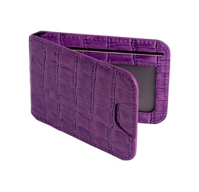 Green Lion Mag Wallet Holder with Genuine Leather Material, Phone Holder, Multiple Pockets, Powerful magnet, Strong & Slim Design - Purple