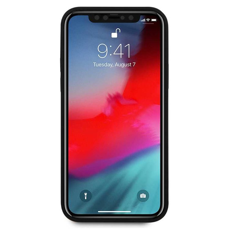 CG Mobile Guess PU Saffiano V Stitched with Metal Logo Case Compatible for iPhone 12 / 12 Pro (6.1") Shock & Scratch Resistant, Easy Access to All Ports, Drop Protection Back Cover - Gold 