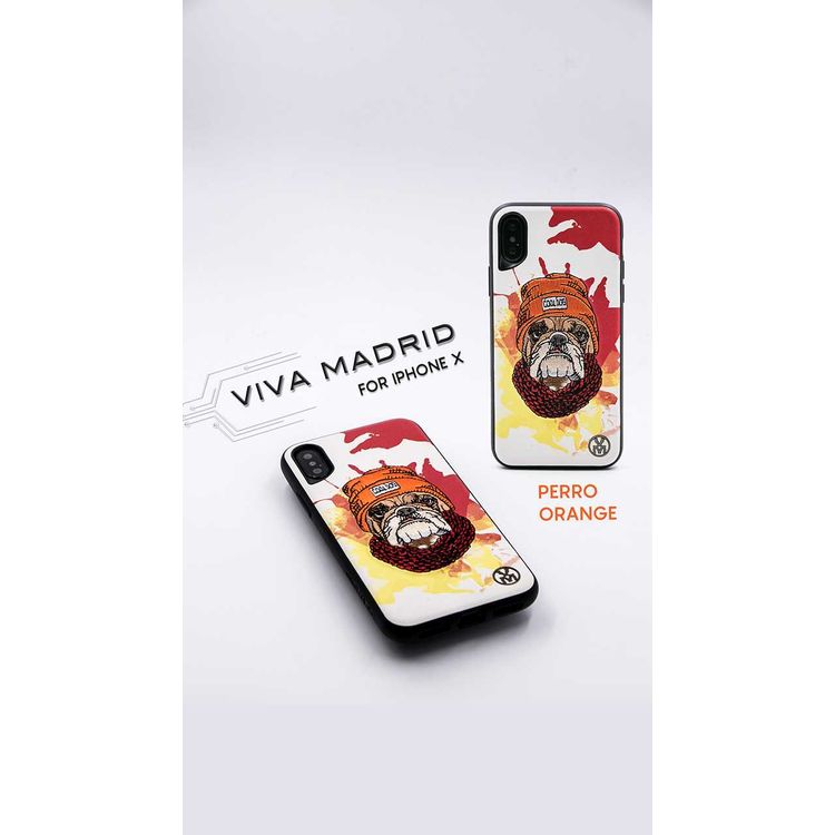 Viva Madrid Perro Back Case for iPhone X - Orange