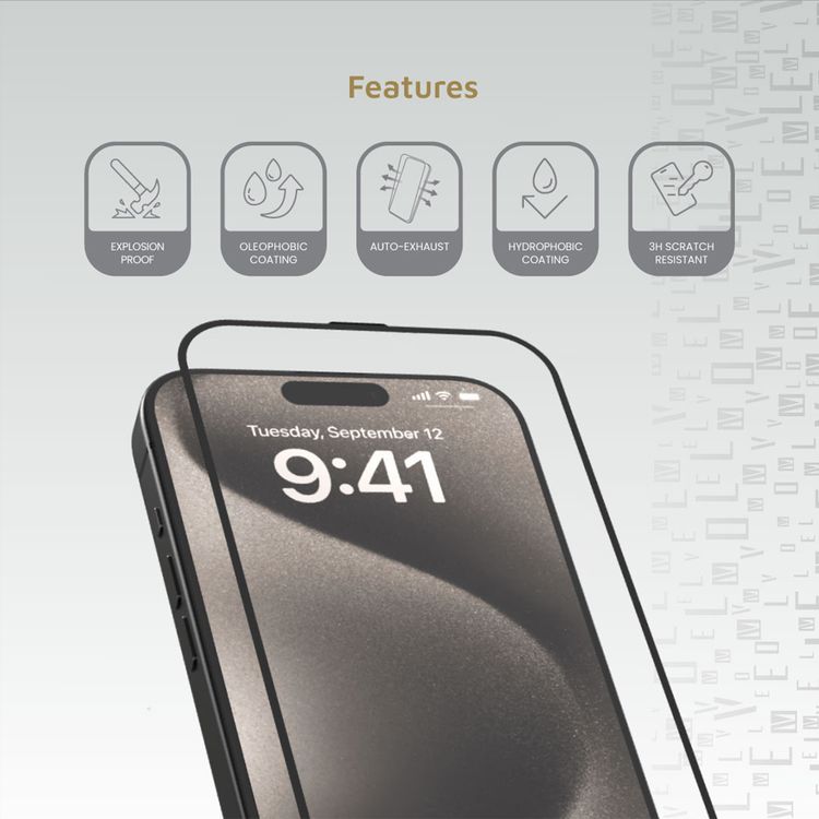 واقي شاشة شفاف من Levelo 3D Resin Glue لهاتف iPhone 16 Plus، مضاد لبصمات الأصابع، طلاء أوليوفوبك، تصميم مقاوم للانفجار، مضاد للخدوش، منع الفقاعات الهوائية، طرد تلقائي، مقاوم للماء - شفاف