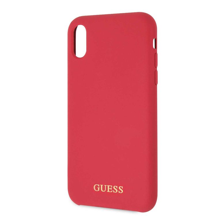 CG MOBILE Guess Silicone Phone Case Compatible for Apple iPhone Xr (6.1") Anti-Scratch Mobile Case Officially Licensed - Red