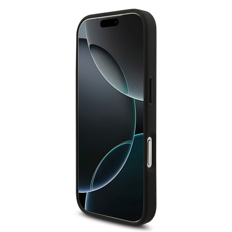 حافظة BMW MagSafe جلد PU مع شعارات معدنية وخطوط مائلة ثلاثية الألوان لأيفون 17 برو، حماية من الصدمات، تغليف مستدام، تصميم سهل التركيب، ملف نحيف - رمادي