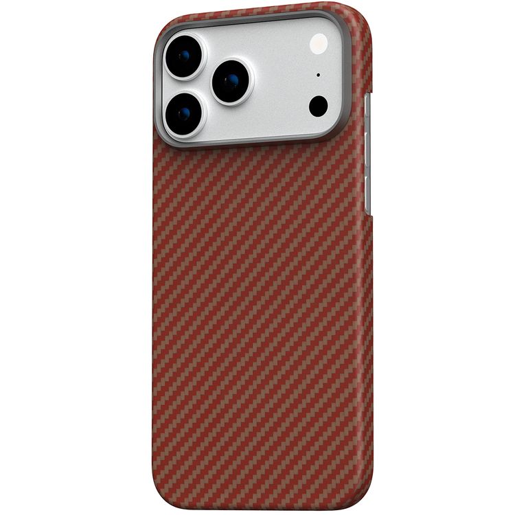 Levelo Sergei 1500D Aramid Fiber Case for iPhone 17 Pro Max, 5 Times Stronger than Steel, 0.95mm Thickness, Strong Magnets & MagSafe Compatible, Shock-Resistant Bumper, Bulletproof Protection, Raised Bezel for Camera, Ultra-Lightweight Design - Sunset