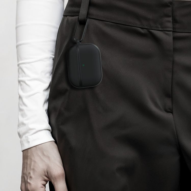 Green Lion Berlin Series Hybrid PC & TPU Protective Case for AirPods 3, Drop Protection, Scratch-Resistant, Wireless Charging Compatible, Carabiner Clip Included, 360° Full Protection, Protective Bumper Design - Black