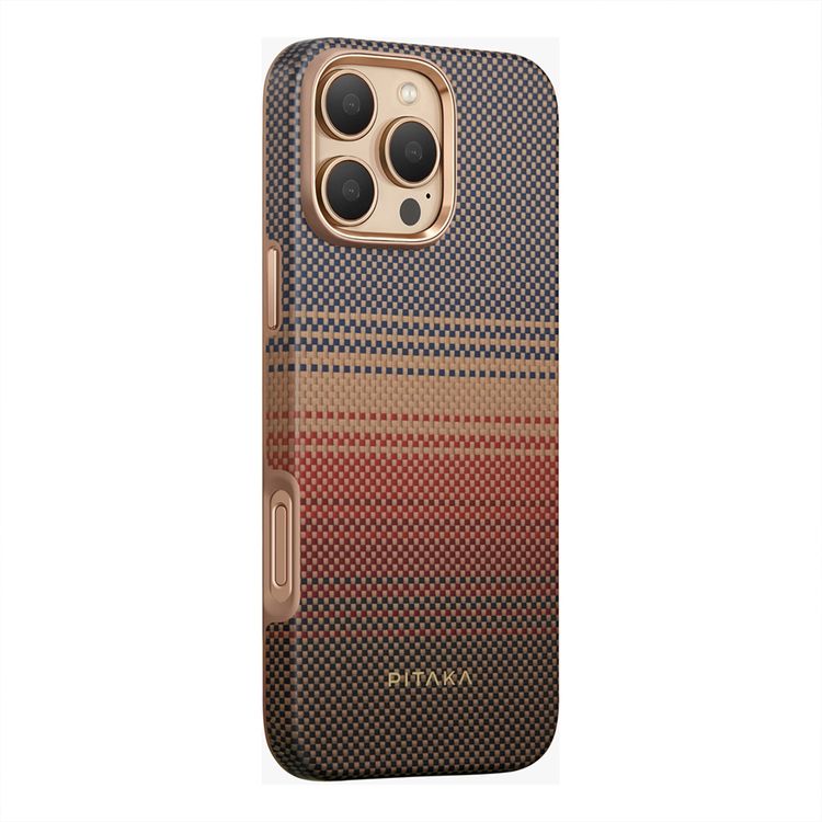 Pitaka Military Grade Case for iPhone 16 Pro, Military-Grade Shockproof Case, Built-in NFC, Raised Camera Lip, MagSafe Compatible - Sunset