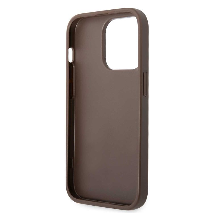 Guess PU Leather Case with 4G Metal Logo - Brown - iPhone 15 Pro Max