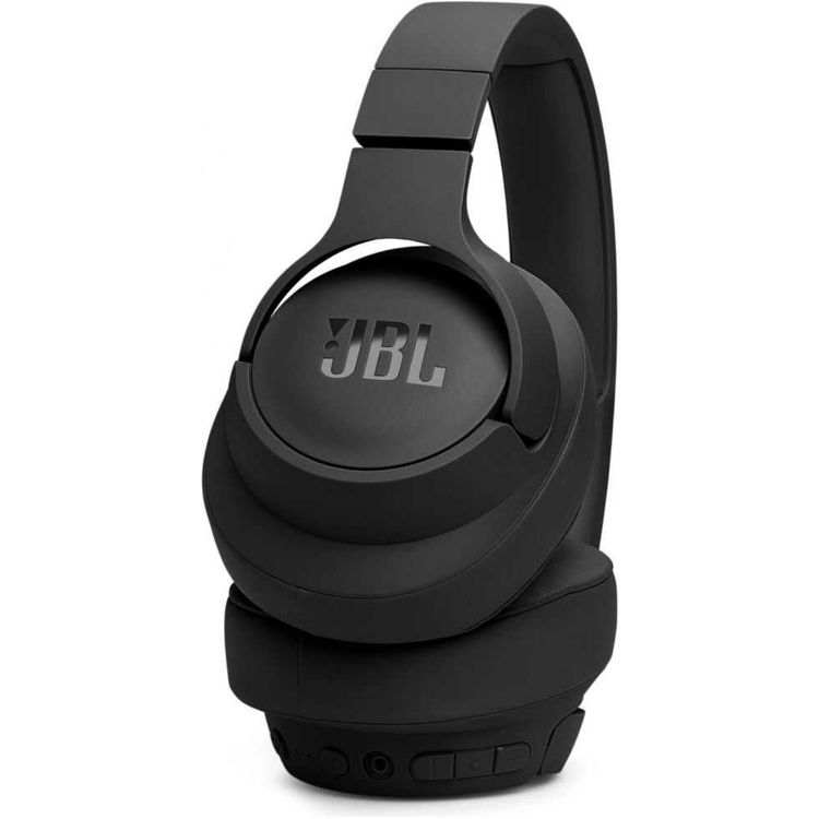 JBL Pure Bass Sound Wireless Over-Ear Headphones, Hands-Free Call, Detachable Cable, Built-in Microphone, Adaptive Noise Cancelling - Black