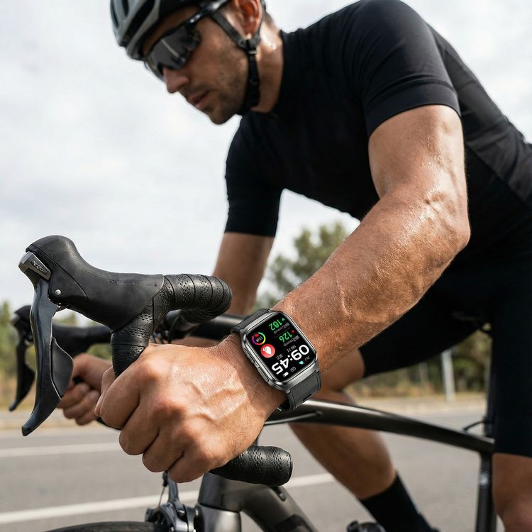 Green Lion Sense ECG Smart Watch with 12 Days Working Time, Soft TPU Medical Airbag, High-Precision Sensor, Oscillometric Blood Pressure, AMOLED 2.06" Display, Real-Time Notifications, Hands-Free Calls, Bluetooth Version 5.3, Voice Assistant, 530mAh Battery Capacity - Black