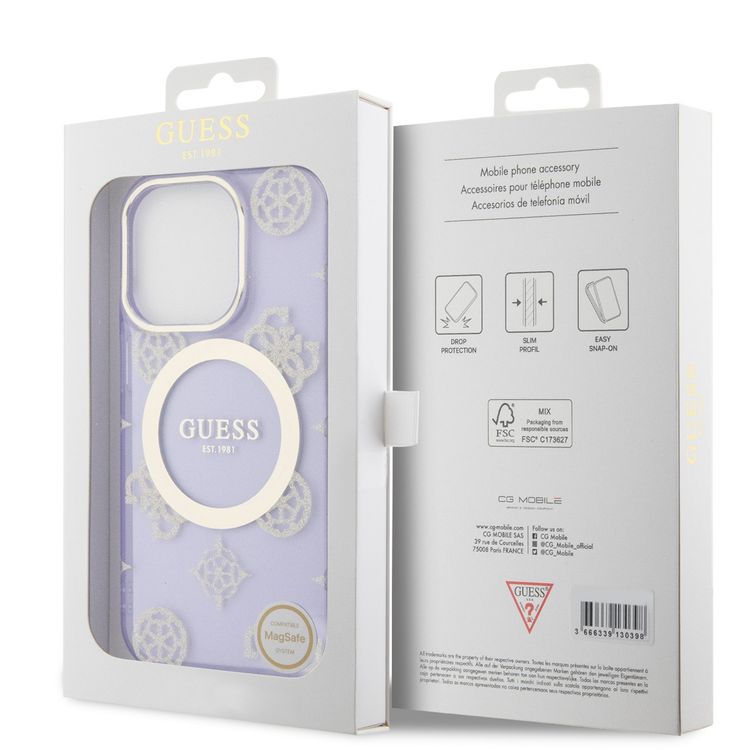 Guess Magsafe IML Case - Gold Purple - iPhone 15 Pro