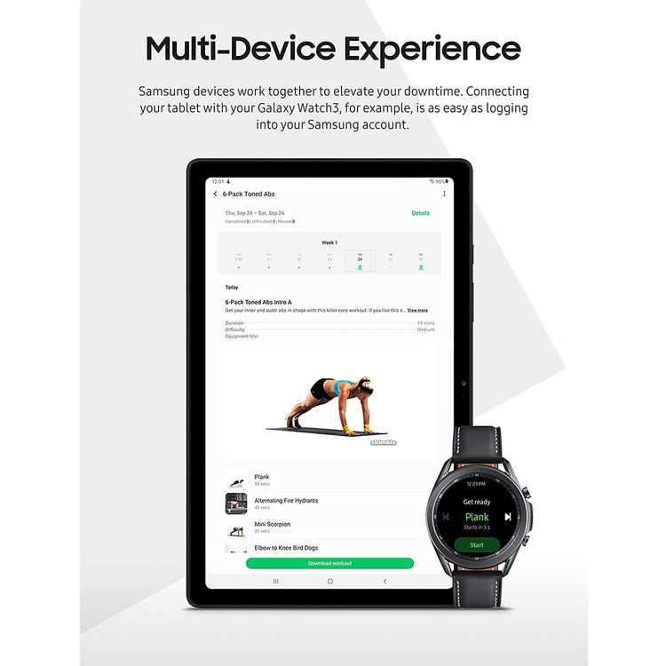 Samsung Galaxy Tab A7 T500 10.4" inch Display 3GB RAM / 32 GB ROM, 15W Fast charging, 7040 mAh Long-Lasting Battery, Snapdragon Chipset, Octa-Core Processor, Tablet with Face Recognition, Samsung Knox ( Wi-Fi + LTE ) - Gold