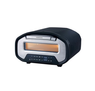 Porodo 12" Indoor Electric Pizza Maker with 7 Preset Programs, 80-430°C Temperature Control, 2200W Rated Power, Up to 60 Minutes Timer, Digital Display, Interior Lighting - Black