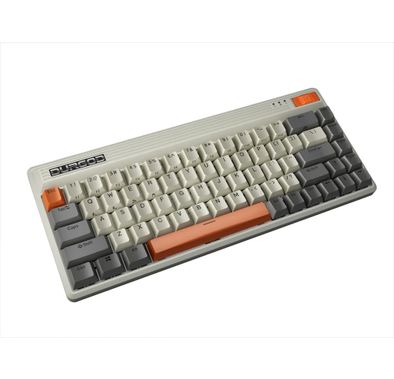 Durgod Fusion Wireless MechanicaKeyboard 65% Layout Doubleshot PBCherry Profile, Bluetooth 5.0, compatibility with Mac & Windows, USB Type C, Red Switch - Gray/White/Orange