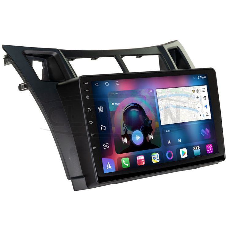 Clayton Android Multimedia System, Toyota Yaris 2005-2011, 6 GB, 128 GB - Black