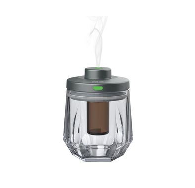 موزع العطر بالكريستال من غرين ليون مع زيت عطري 10 مل مرفق، يعمل حتى 28 ساعة، 3 أوضاع رش، سعة بطارية 400mAh، تغطية 20م²، ضوء تنفسي - رمادي