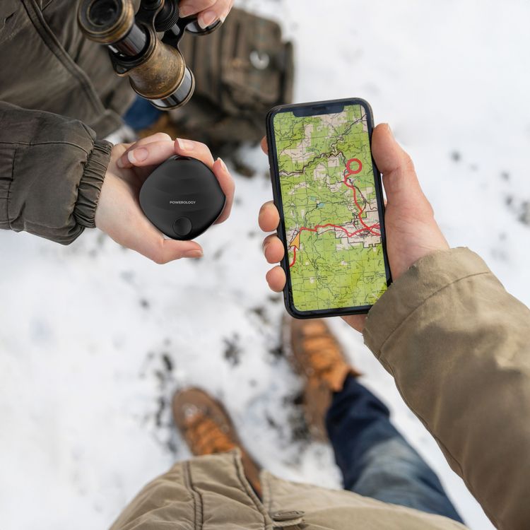 باورولوجي سمارت تاج بتحديثات في الوقت الحقيقي، عمر البطارية يصل إلى 16 شهراً، متوافق مع macOS وiOS 14.5 وما فوق، إصدار بلوتوث 5.3، تصميم محمول، بطارية CR2032 قابلة للاستبدال - أسود