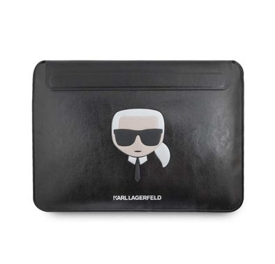 CG Mobile Karl Lagerfeld Computer Sleeve with Ikonik Karl 13" Protection Bag Compatible with MacBook Pro 13" / MacBook Air 13" and 13" Notebook, Slim Lightweight Portable Storage Bag Suitable for Outdoor, Business, Office, School Officially Licensed - Black