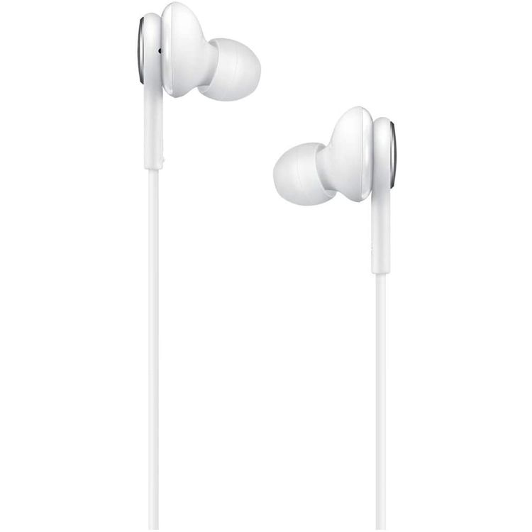 Samsung Stereo Type-C Earphones Sound By AKG with Microphone, Wired Headset, Two-Way Speaker, ‎Tangle-Free Cord, 3 Button Media Control, Universal Compatibility, Lightweight, Fabric - White