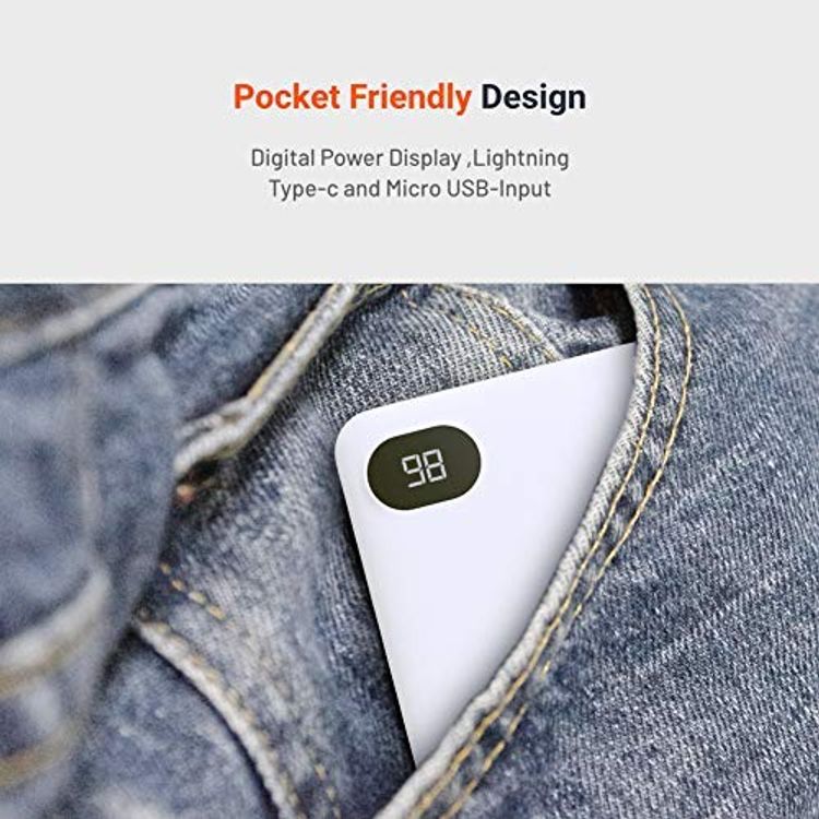 Porodo 4-Port Power Bank with Digital Power Display - 10000 mAh - White