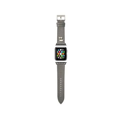 Karl Lagerfeld Strap PU Saffiano Karl Head Logo For Apple Watch 42/44MM - silver