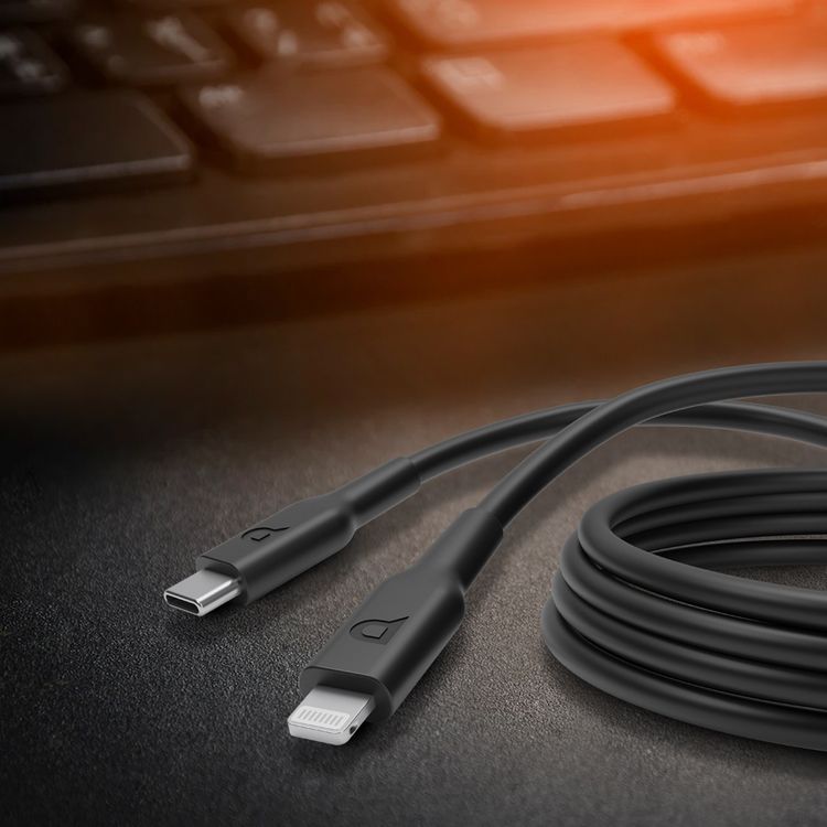 Powerology USB-C to Lightning Cable 3M, 60W, Made with durable Thermoplastic Elastomers, Withstands up to 30,000 bends - Black	
