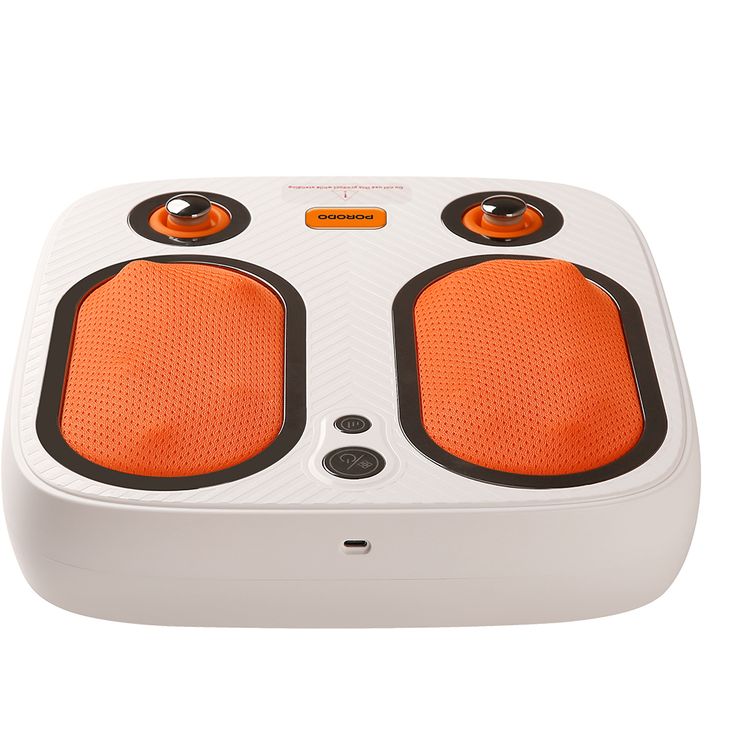 Porodo Cordless Heated Foot Massager with Adjustable Intensity Level, Automatic Shut-Off Timer, Ergonomic Foot Design, 3 Custom Modes, 2 Hours Working Time, 2500mAh Battery Capacity, USB-C Charging Port, Up to 2700RPM Motor Speed - White 