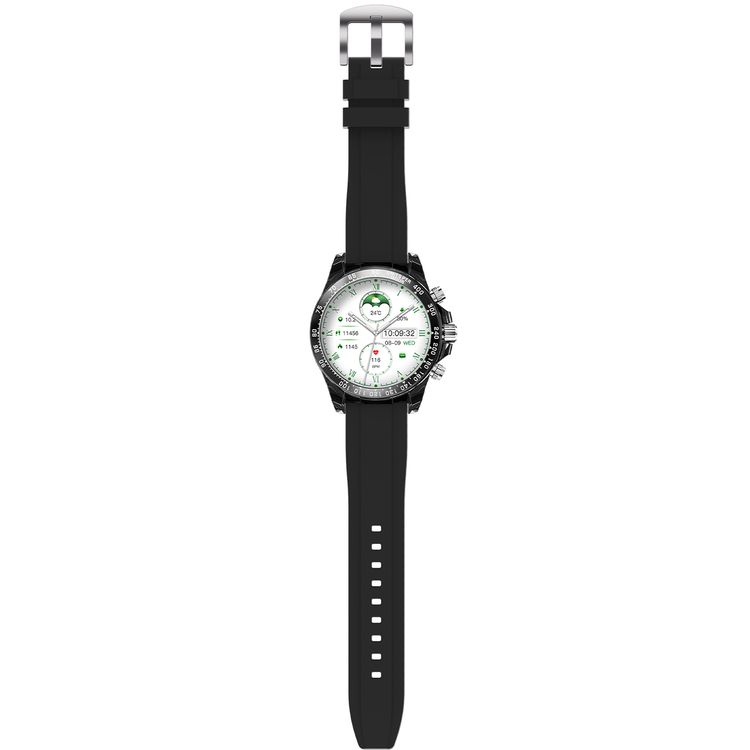 Porodo Raytona Smart Watch for Android and iOS Mobile Phone, 1.43" Touch Display, Wireless Charging, Multiple Sport Modes, Bluetooth Calling, Health Monitoring - Black