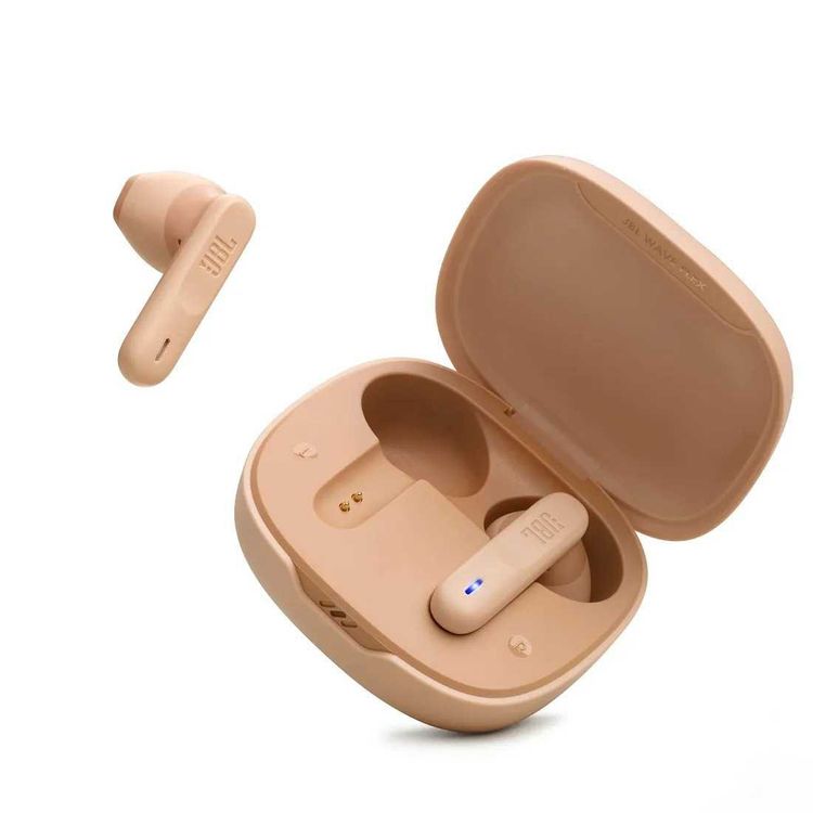 JBL Wave Flex True Wireless Noise Cancelling Earbuds, Hands-Free Calls with Voice Aware, Comfortable fit, JBL Deep Bass Sound, 32h Maximum play time - Beige