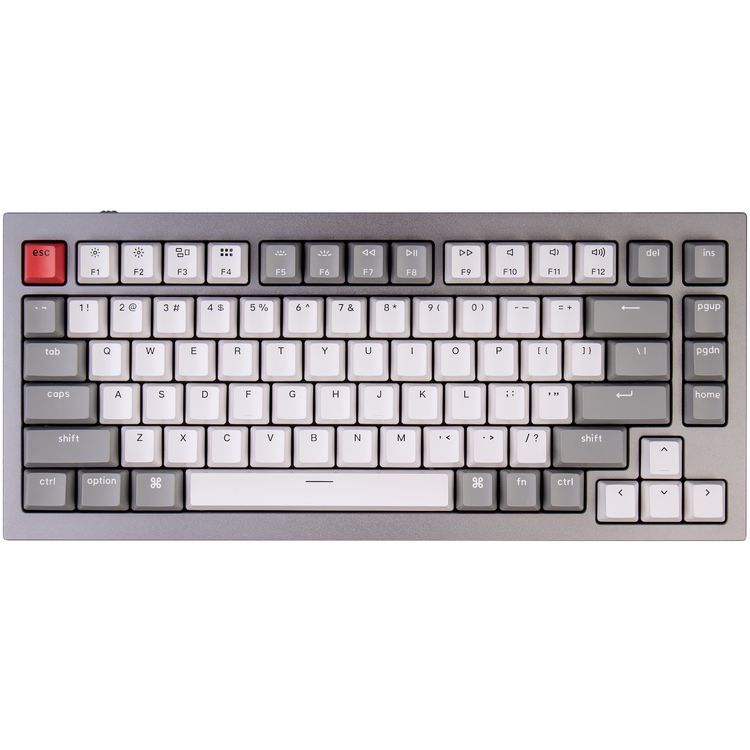 Keychron Q1 QMK Gateron Phantom Mechanical Keyboard with Knob, RGB, Brown Switch &  Custom Hot-swappable | Ergonomic Design Gaming Keyboard - Space Gray