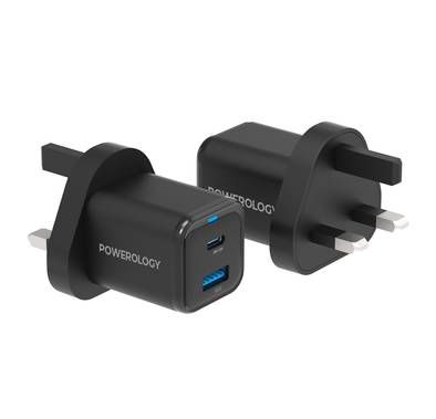 Powerology PD35W UK GaN Charger with PD USB-C and USB-A Q...