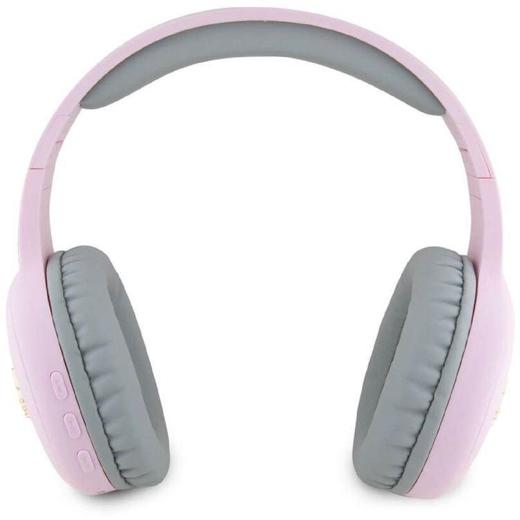 Hello Kitty Bluetooth Headphones with Oval Shape & Metal Logo, 200mAh/3.7V Battery, 8 Hours of Playtime, 2.5 Charging Time, Type-C Charging Port, 20Hz-20kHz Frequency Response Range, 40mm Driver Size, 32 Ohms Impedance, Bluetooth Version 5.3 with 10 Meters Transmission Range - Pink/Gray