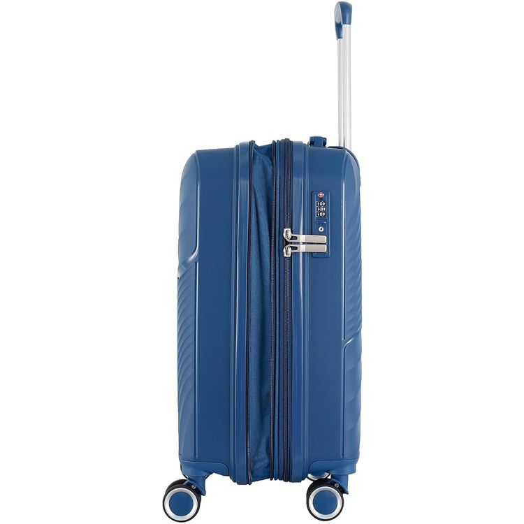 H.T Luggage Bag, Hard Case Polypropylene (PP) Material, Expandable, Telescopic Handle, Scratch Resistant, TSA Lock, Small Case Size - Teal