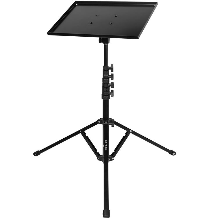 Porodo Multi-Function Stand Projector and Laptop, 360° Tray Rotation, 90° Tray Tilt, Side Tray, 10Kg Tray Load Capacity, Aluminium  - Black