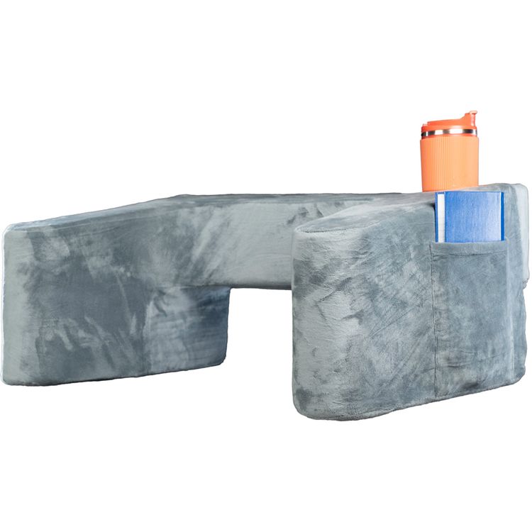 Porodo Lifestyle Laptop Desk Pillow with Large Side Pocket, Washable Cover, Cup Holder, High Density Foam - Gray