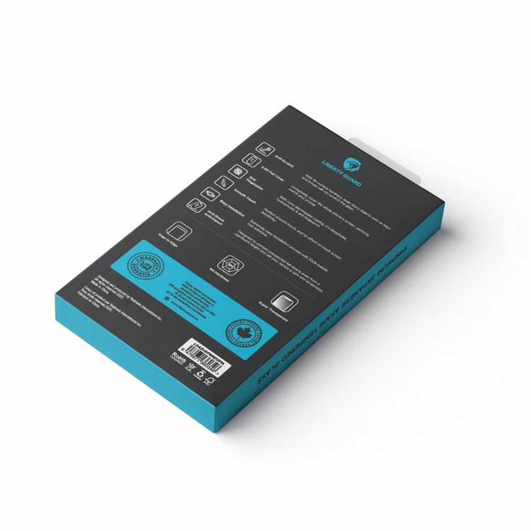 واقي شاشة Liberty Guard Azure Full Cover Black بحافة مدورة لهاتف iPhone 11 Pro Max، مضاد للصدمات والتأثير - أسود